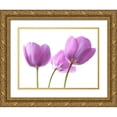thumbnail image 1 of Frank, Assaf 32x25 Gold Ornate Wood Framed with Double Matting Museum Art Print Titled - Purple Tulips, 1 of 4