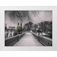 thumbnail image 1 of Frank, Assaf 32x25 White Modern Wood Framed Museum Art Print Titled - Central park Bow Bridge with Manhattan skyline, New York, 1 of 4