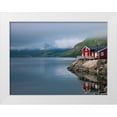 thumbnail image 1 of Frank, Assaf 32x25 White Modern Wood Framed Museum Art Print Titled - Fishing huts on the waterfront, Lofoten, Norway, 1 of 4