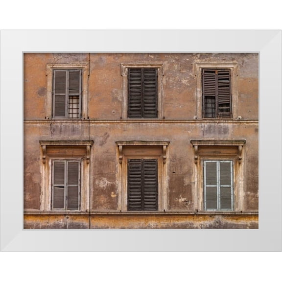 Frank, Assaf 32x25 White Modern Wood Framed Museum Art Print Titled - Old rustic building in Rome, Italy