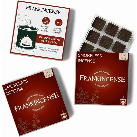 Frank Bricks (3 Trays x 9 Pieces Each) Ideal for Prayer, Meditation and Usage in Churches and Temples. Made Using Pure Frank from Somaliland! Refill Pack