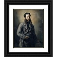 thumbnail image 1 of Frank Buchser 12x14 Black Ornate Wood Framed Double Matted Museum Art Print Titled: Portrait on an Unknown Englishman (1856), 1 of 5