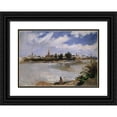 thumbnail image 1 of Frank Buchser 14x11 Black Ornate Wood Framed Double Matted Museum Art Print Titled: View of Seville Across the Guadalquivir (1857), 1 of 5