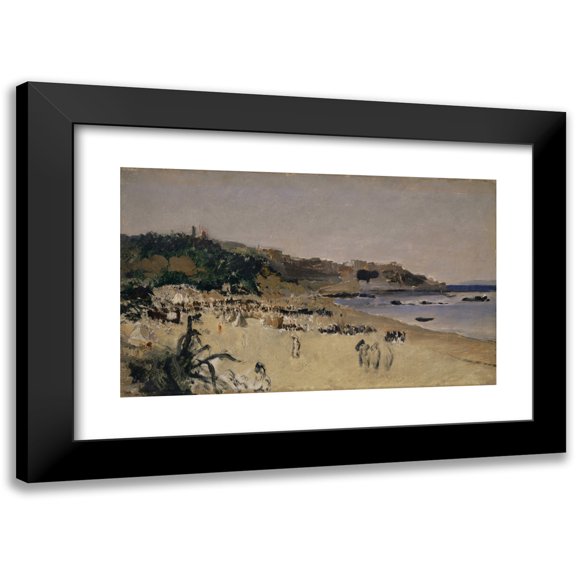 Frank Buchser 18x13 Black Modern Framed Museum Art Print Titled - On the Beach at Tangier (1858-60)