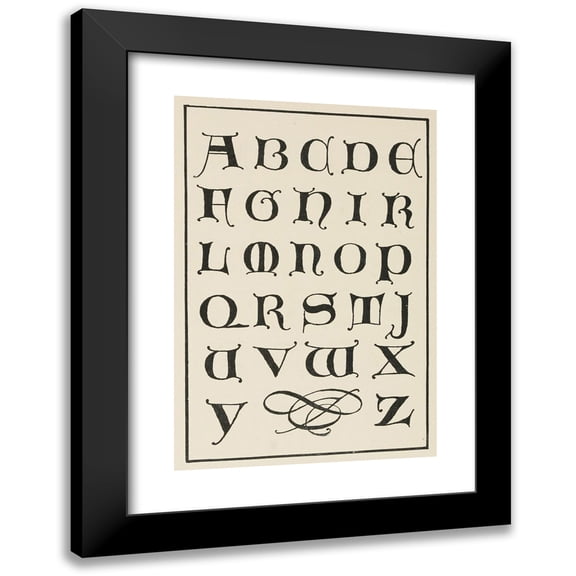 Frank Chouteau Brown 11x14 Black Modern Framed Museum Art Print Titled - Uncial Gothic Initials 3 (1902)