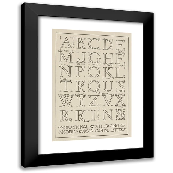Frank Chouteau Brown 11x14 Black Modern Framed Museum Art Print Titled - Width Proportions of Modern Roman Capitals (1902)