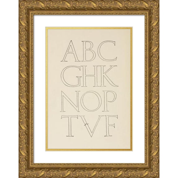 Frank Chouteau Brown 11x14 Gold Ornate Wood Frame and Double Matted Museum Art Print Titled - Classic Capitals Cut in Marble (1902)