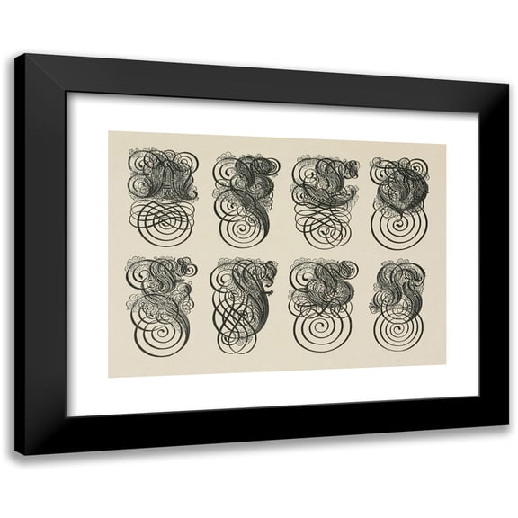 Frank Chouteau Brown 14x11 Black Modern Framed Museum Art Print Titled - German Gothic Initials (1902)