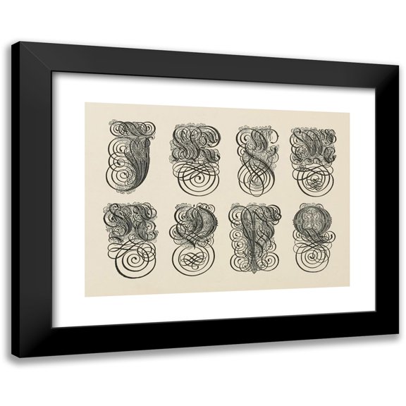 Frank Chouteau Brown 14x11 Black Modern Framed Museum Art Print Titled - German Gothic Initials 2 (1902)