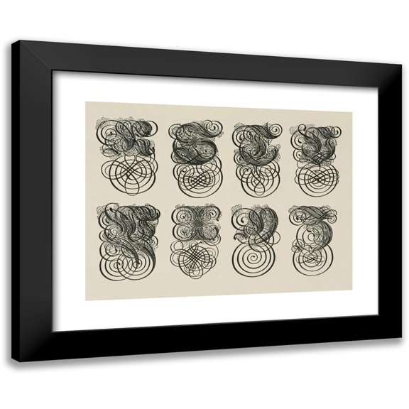 Frank Chouteau Brown 14x11 Black Modern Framed Museum Art Print Titled - German Gothic Initials 3 (1902)