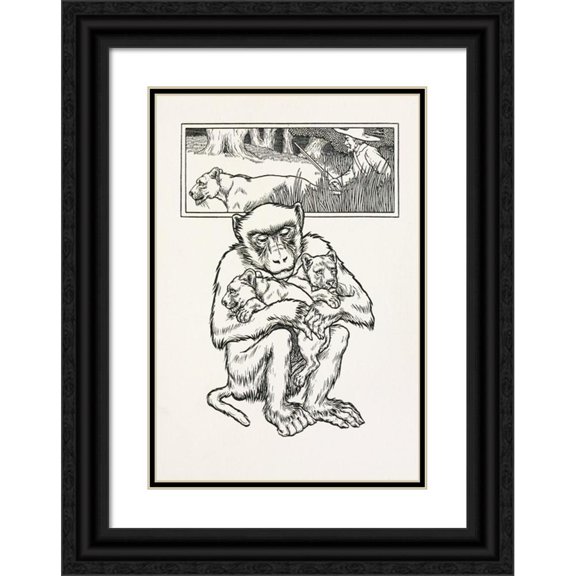 Frank Chouteau Brown 14x18 Black Ornate Wood Framed Double Matted Museum Art Print Titled - English Gothic Letters 2 (1902)