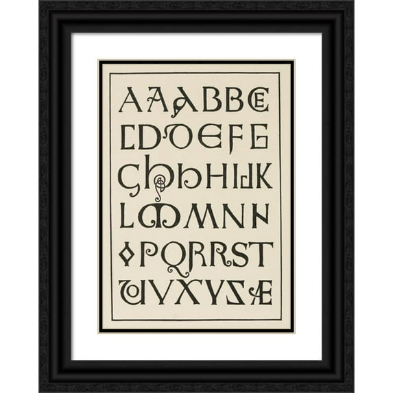 Frank Chouteau Brown 14x18 Black Ornate Wood Framed Double Matted Museum Art Print Titled - Modern Blackletter (1902)