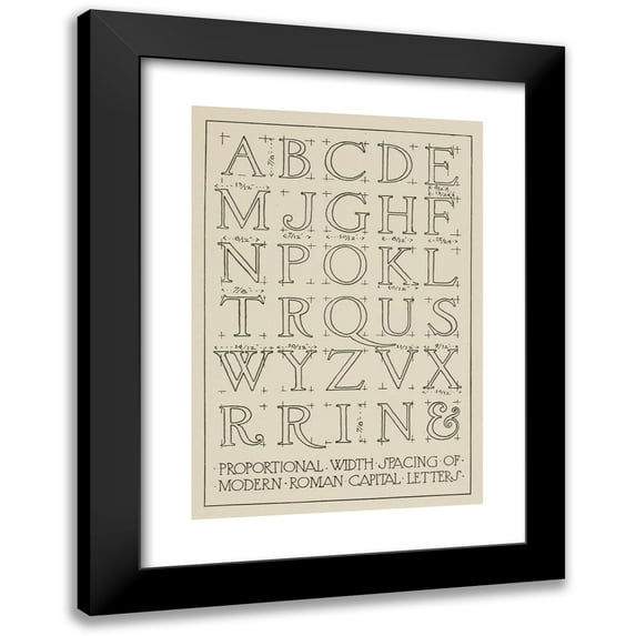 Frank Chouteau Brown 18x24 Black Modern Framed Museum Art Print Titled - Width Proportions of Modern Roman Capitals (1902)