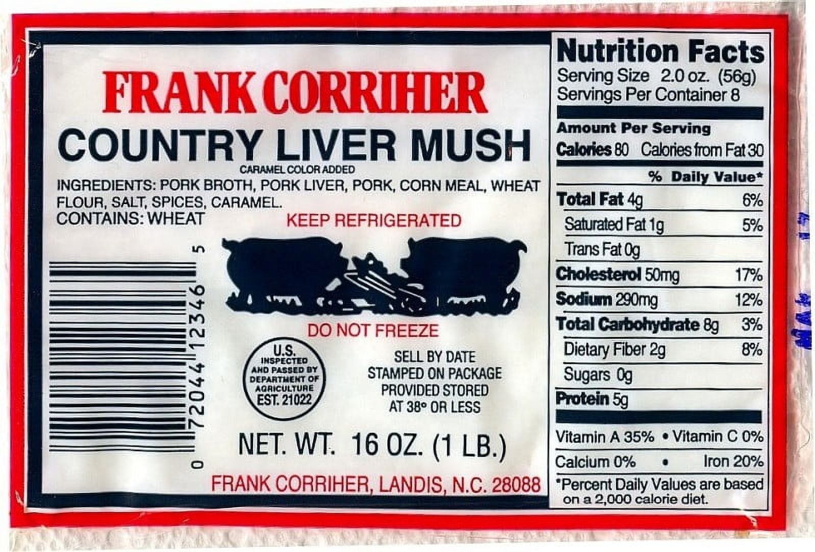 Frank Corriher Country Liver Mush, 16 Oz.