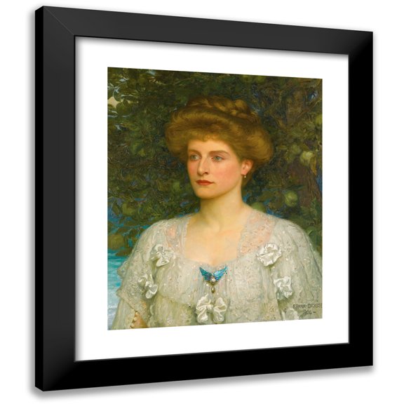 Frank Dicksee 12x14 Black Modern Framed Museum Art Print Titled - Portrait of Susannah Pearson (1904)