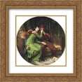 thumbnail image 1 of Frank Dicksee 2x Matted 20x20 Gold Ornate Framed Art Print 'Paolo and Francesca', 1 of 2