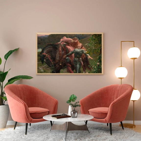 Frank Dicksee - La Belle Dame Sans Merci. Sensual, Poster On, Couple Love Art, Beautiful Girl Poster, Gallery Wrapped, Unframed Poster Size 24x36