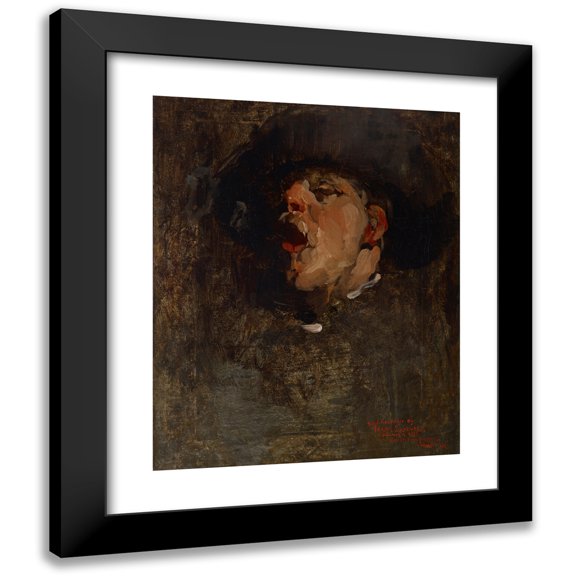 Frank Duveneck 12x14 Black Modern Framed Museum Art Print Titled - Self-Portrait (1878)