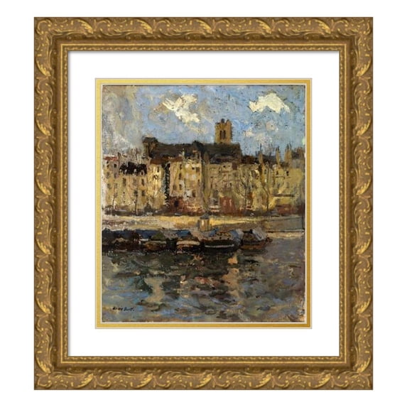 Frank Edwin Scott 15x17 Gold Ornate Wood Frame and Double Matted Museum Art Print Titled - St. Gust