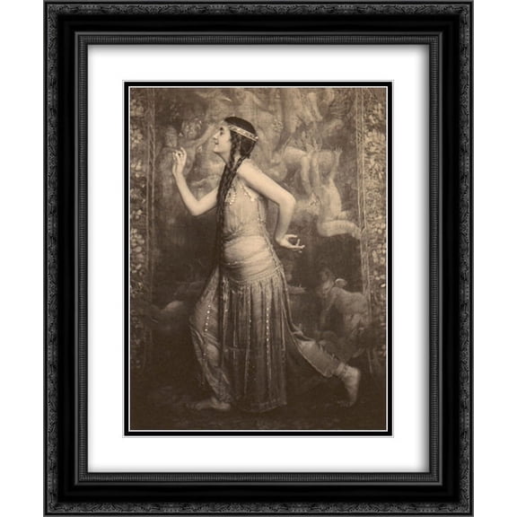 Frank Eugene 2x Matted 20x24 Black Ornate Framed Art Print 'Fritzi von Derra - The Oriental Dancer'