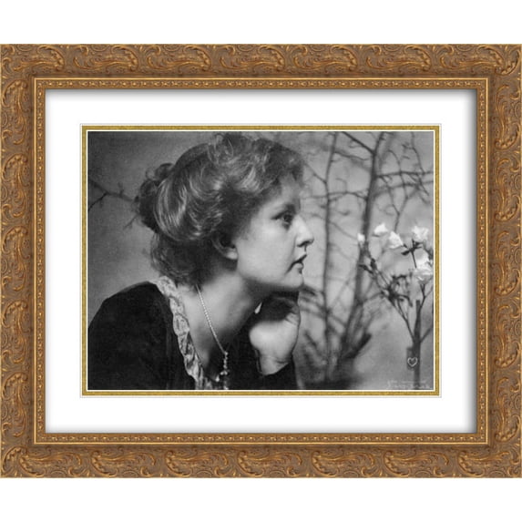 Frank Eugene 2x Matted 24x20 Gold Ornate Framed Art Print 'Woman with Flowers'