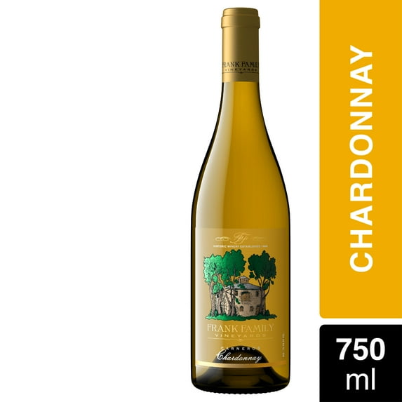Frank Family Napa Valley Chardonnay White Wine, 750ml Glass wine bottle, 14.4 % ABV