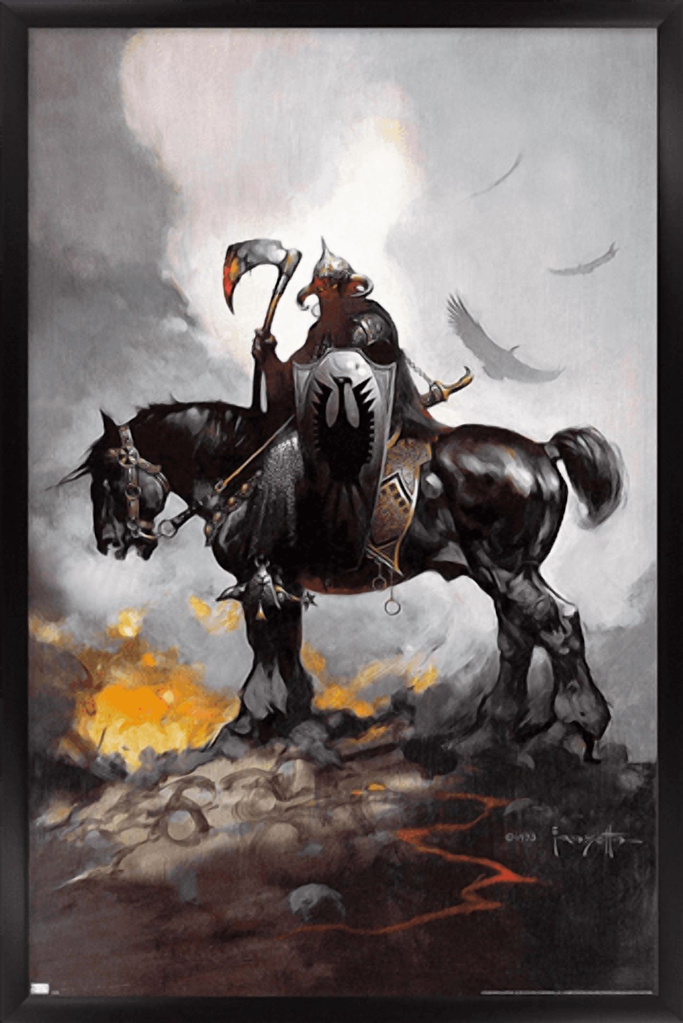 Frank Frazetta - Death Dealer 1 Wall Poster, 14.725" x 22.375" Framed
