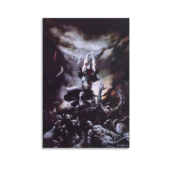 Frank Frazetta 《Death Dealer》Fantasy Artist Poster Print Photo Art Painting Canvas Poster Home Decorative Bedroom Modern Decor Posters Gifts 12x18inch(30x45cm)