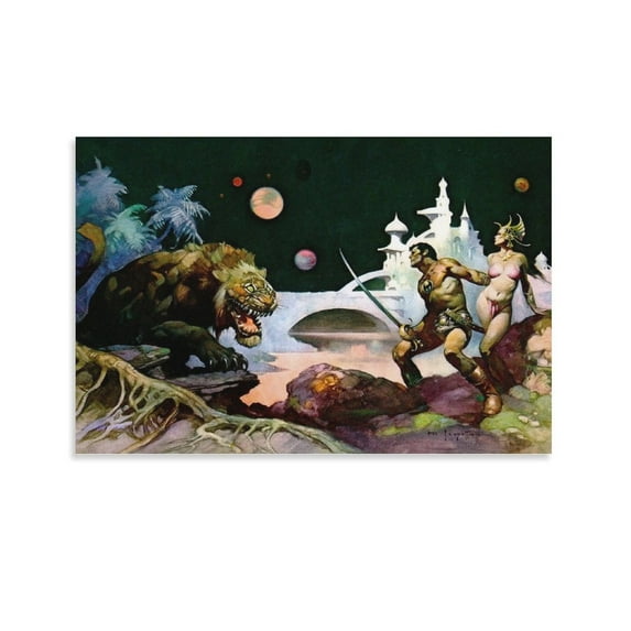 Frank Frazetta Illustrator Poster Art Poster Canvas Painting Decor Wall Print Photo Gifts Home Modern Decorative Posters 24x36inch(60x90cm)