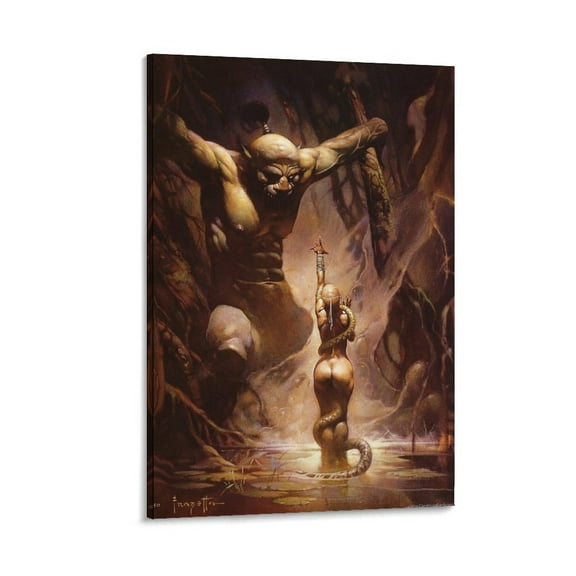 Frank Frazetta Painting Poster Fantasy School Poster Artworks Picture Print Poster Wall Art Painting Canvas Gift Decor Home Posters Decorative 12x18inch(30x45cm)