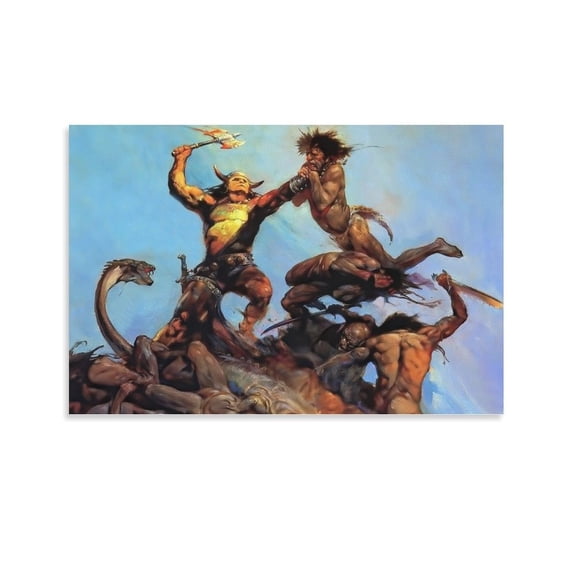 Frank Frazetta Painting Poster Fantasy School Posters Artworks Picture Print Poster Wall Art Painting Canvas Gift Decor Home Posters Decorative 24x36inch(60x90cm)