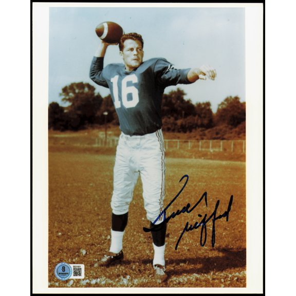 Frank Gifford Autographed 8x10 Photo New York Giants Beckett BAS QR #BS31951