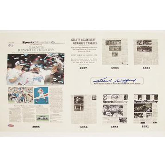 Frank Gifford "Giants Rewrite History" New York Times 22x17 Print - Steiner Sports Certified