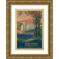 thumbnail image 1 of Frank Hazell 13x18 Gold Ornate Wood Frame and Double Matted Museum Art Print Titled - West Point, United States Military Academy, in the Highlands of the Hudson. New York Central Lines (1920, 1 of 4