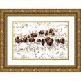 thumbnail image 1 of Frank, Jacob W. 14x11 Gold Ornate Wood Framed with Double Matting Museum Art Print Titled - Bison near Blacktail Ponds, Yellowstone National Park, 1 of 4