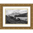 thumbnail image 1 of Frank, Jacob W. 18x13 Gold Ornate Wood Framed with Double Matting Museum Art Print Titled - Saddle Mountain and Pollux Peak from Druid Peak hillside, Yellowstone National Park, 1 of 4