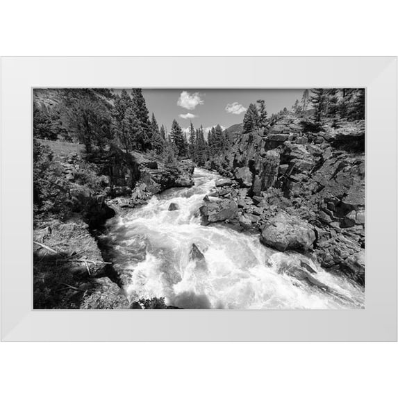 Frank, Jacob W. 18x13 White Modern Wood Framed Museum Art Print Titled - Views of Helloraring Creek, Yellowstone National Park