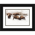 thumbnail image 1 of Frank, Jacob W. 24x17 Black Ornate Wood Framed with Double Matting Museum Art Print Titled - Young Bison Spar along the Firehole River, Yellowstone National Park, 1 of 4