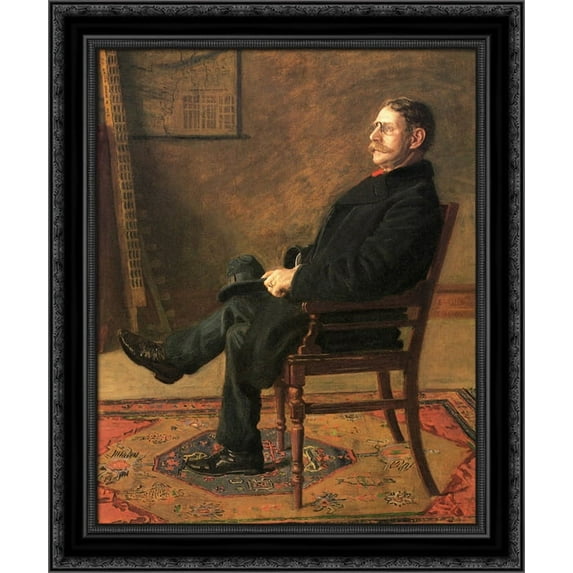 Frank Jay St. John 20x23 Black Ornate Wood Framed Canvas Art by Eakins, Thomas