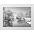 thumbnail image 1 of Frank, Krahmer 18x14 White Modern Wood Framed Museum Art Print Titled - Winter landscape at Loisach, Germany (BW), 1 of 4