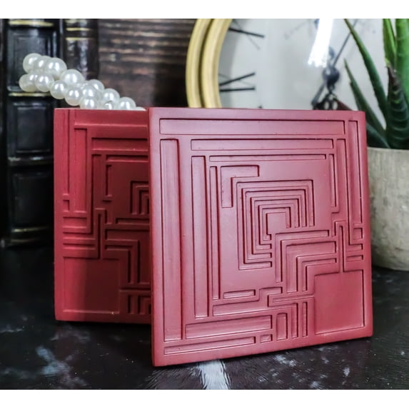 Frank Lloyd Wright Charles Ennis House Petite Cube Trinket Box Textile Block Art