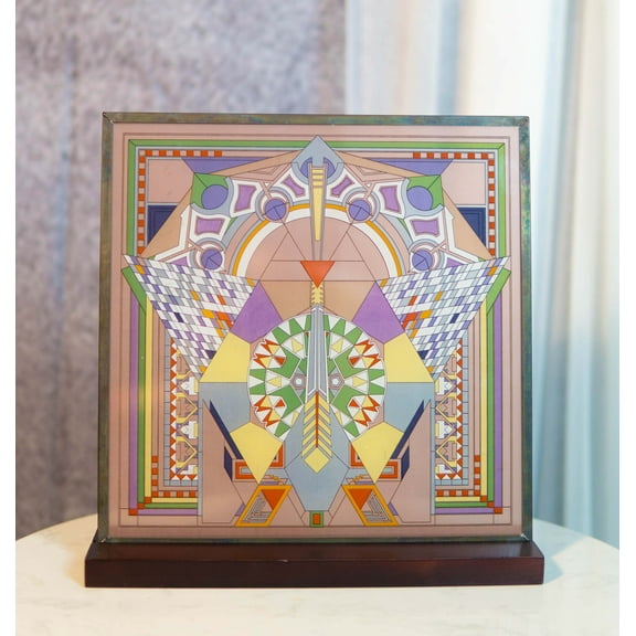 Frank Lloyd Wright Imperial Hotel Peacock Rug Stained Glass Wall Desktop Plaque