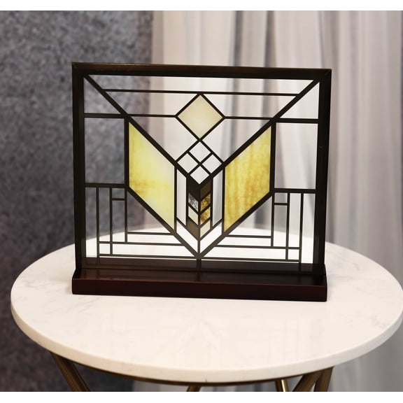 Frank Lloyd Wright Lake Geneva Tulip Scene Stained Glass Wall Or Desktop Plaque