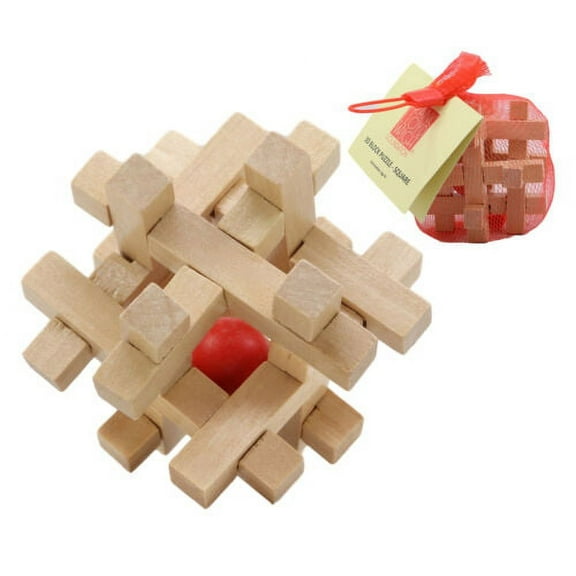 Frank Lloyd Wright Mini Square Interlocking Textile Blocks 3D Wooden Puzzle 3"H