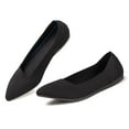 thumbnail image 1 of Flatgios Pointed-Toe Flat Knit Dress Shoes Comfortable Women's Shoes Women's Classic Soft Shoes Black-7, 1 of 10