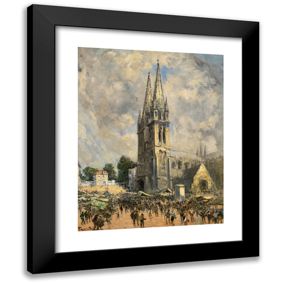 Frank Myers Boggs 15x18 Black Modern Framed Museum Art Print Titled - Church in Normandy