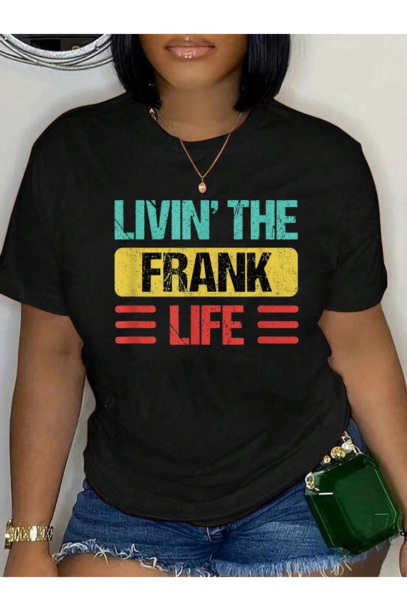 Frank Name T-Shirt Graphic Tee summer Tops For Women Round Neck Fashion Cotton shirts