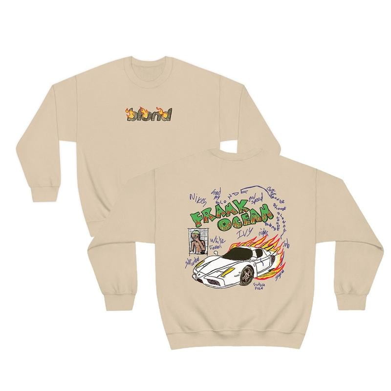 Frank Ocean BLOND Art Hand drawing Sweat front And back design blond
