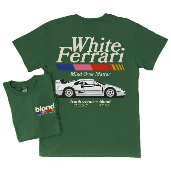 Frank Ocean Blond White Ferrar T-shirt, Frank Shirt, Forest Green Color, Size S