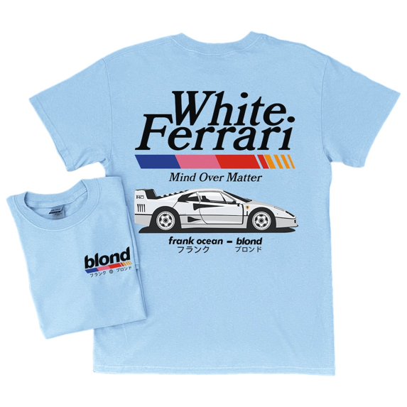 Frank Ocean Blond White Ferrar T-shirt, Frank Shirt, Light Blue Color, Size S